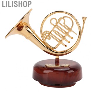 Lilishop French Horn Ornament Classic Miniature Design French Horn Miniature With Stand