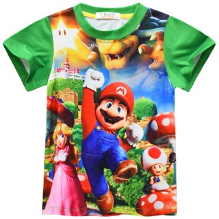 เสื้อยืดแขนสั้น พิมพ์ลาย Super Mario Brothers สําหรับเด็กผู้ชาย 2023