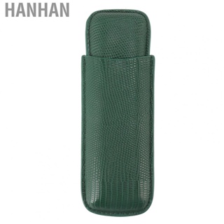 Hanhan 2 Fingers  Holder  Elegant Faux Leather  Case Portable Sturdy Preserve Moisture  for Office for Business