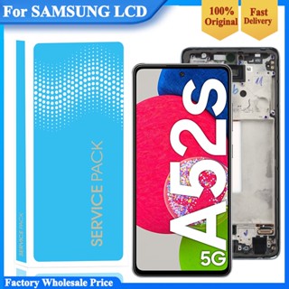 อะไหล่หน้าจอสัมผัสดิจิทัล LCD 6.5 นิ้ว ของแท้ 100% สําหรับ Samsung Galaxy A52s 5G A528B A528M A528B/DS