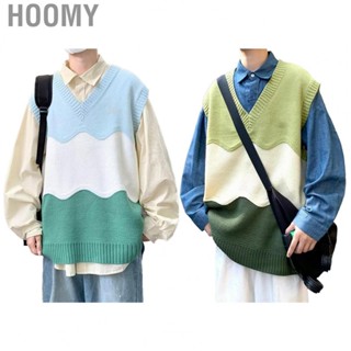 Hoomy V Neck Sweater Vest  Knit Tank Top Warm Stylish Casual Loose Soft Pullover  for Men for Office Work