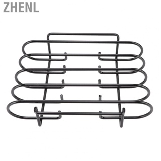 Zhenl Rib Rack 4 Rows  Compact Portable Iron Material Black Durable Reusable