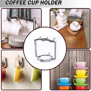 New 6 Cup Coffee Mug Holder Storage Rack Organizer Stand Kitchen Tea Key Hanger