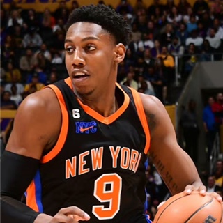 เสื้อกีฬาบาสเก็ตบอล แขนกุด ลายทีม New York Knicks NO.9 RJ Barrett 22-23 สําหรับผู้ชาย