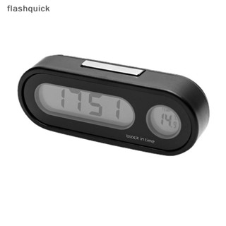 Flashquick นาฬิกาอิเล็กทรอนิกส์ หน้าจอ LCD ขนาดเล็ก เรืองแสง สําหรับรถยนต์