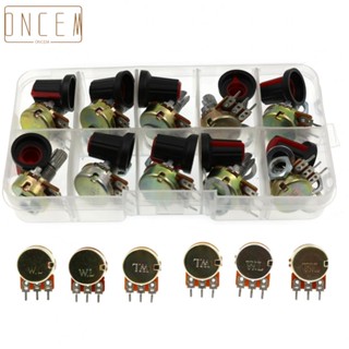 【ONCEMOREAGAIN】Potentiometer 1K/2K/5K/10K/20K 50K/100K/250K/500K/1M 10pcs 15mm Body Diameter