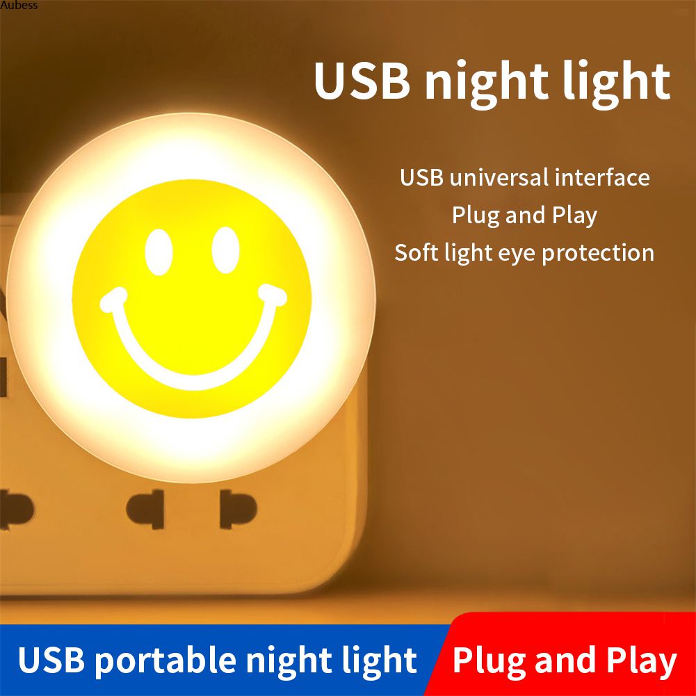 USB Smiley Carry-on ขนาดเล็กกลางคืนสะดวกสไตล์มินิบรรยากาศแสง