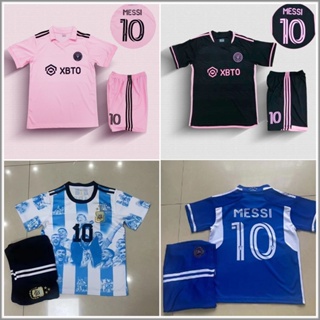 เสื้อกีฬาแขนสั้น ลายทีมชาติฟุตบอล Inter Miami No.10 Messi 23-24 Season ชุดเหย้า สําหรับเด็กผู้ชาย ผู้หญิง