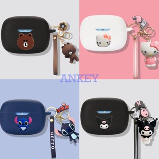 For Anker Soundcore Life Dot 3i / Note 3i / P2i P3i A20i A3i Earphone Silicone Case Bear Cute Earbuds Protective Headphone Cover Headset Skin with Pendant