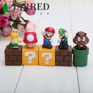 Jarred ของเล่นโมเดลฟิกเกอร์ Pvc ลายการ์ตูน Super Mario Bros. สีแดง 5 ชิ้น/ชุดสําหรับเด็ก