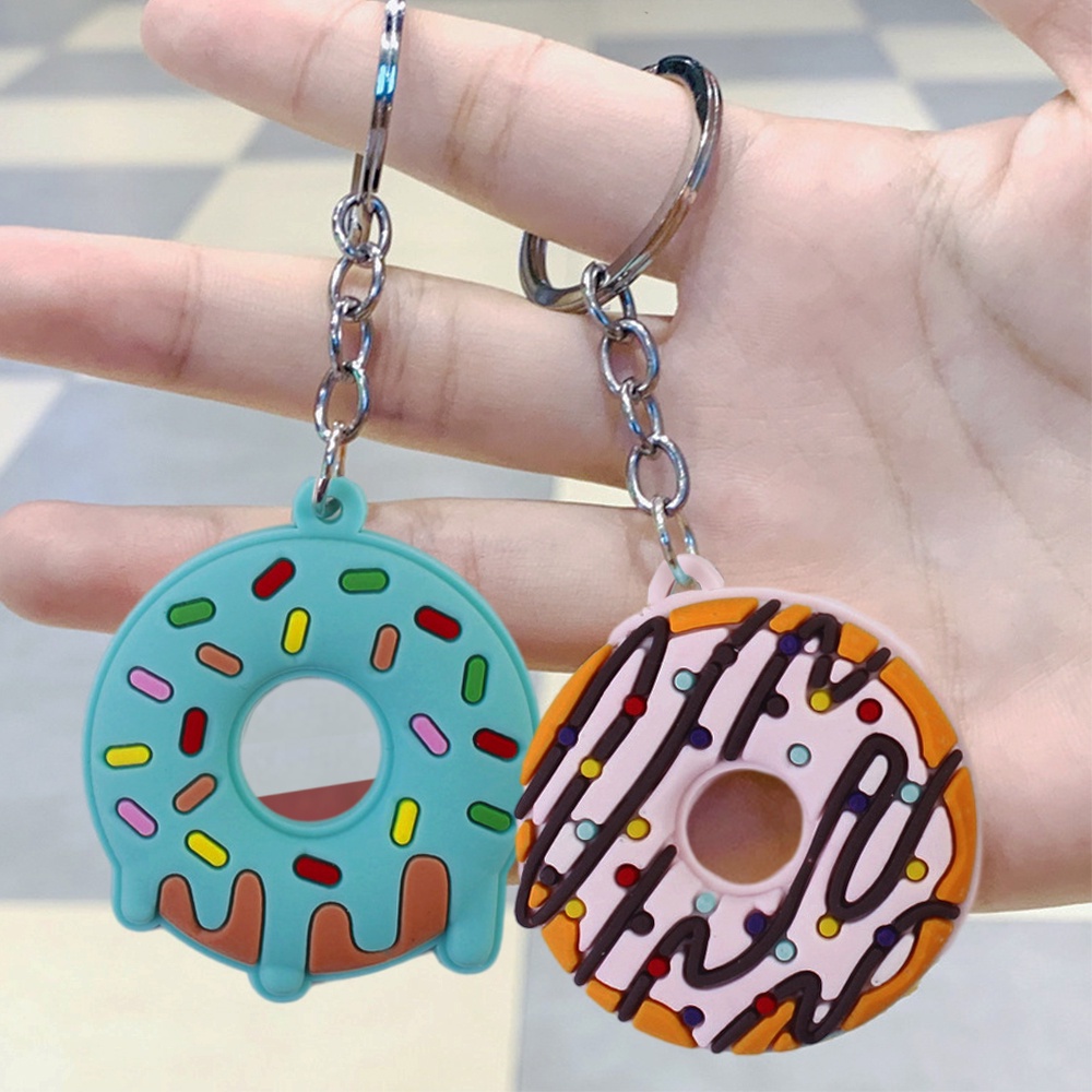 พวงกุญแจโดนัทน่ารัก PVC จี้พวงกุญแจ สําหรับเด็กผู้หญิง เด็กผู้ชาย กระเป๋าเป้สะพายหลัง เครื่องประดับ ของที่ระลึก ปาร์ตี้ ของขวัญ