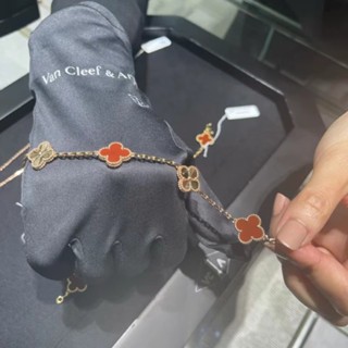 [พร้อมส่ง] Vca Van Cleef &amp; Arpels Alhambra สร้อยข้อมือ ห้าใบ 18K สีโรสโกลด์