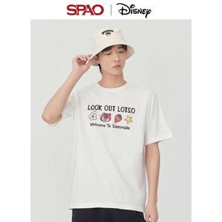 SPAO 【พร้อมส่ง】เสื้อยืดคอกลม แขนสั้น พิมพ์ลาย Disney Strawberry Bear แฟชั่นฤดูร้อน SPRLD24D12