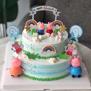 เครื่องประดับ รูปหมู Peppa น่ารัก ขนาดเล็ก สําหรับตกแต่งเค้กวันเกิดเด็ก