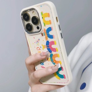 เคสป้องกันโทรศัพท์มือถือใส แบบนิ่ม ลายกราฟฟิตี้ สีรุ้ง กันกระแทก สําหรับ iPhone 14promax 13 12 xr xs 7 8plus xsmax 12Promax