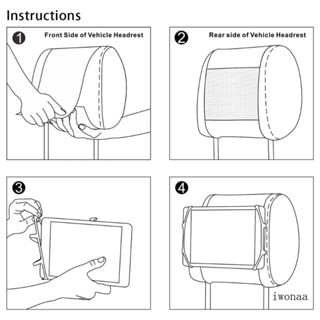 Iwo ที่วางแท็บเล็ต พนักพิงศีรษะในรถยนต์ ที่วางแท็บเล็ต สําหรับเบาะหลังรถ ขาตั้งแท็บเล็ต เด็ก ซิลิโคน ที่วางเบาะหลังรถ