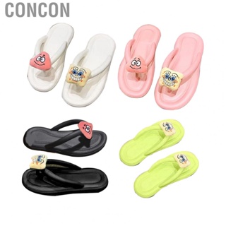 Concon Flip Flops  Lightweight Stylish Soft Sole Human Physiology Design Thick Soled Slippers Prevent Slip Comfortable EVA for Summer Bathroom