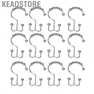 Keaostore Shower Curtain Hooks  Perfectly Fixed Dual Metal 12Pcs for Salon