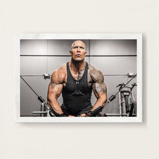 โปสเตอร์ภาพวาดผ้าใบ ลาย The Rock Dwayne Johnson สําหรับตกแต่งผนังบ้าน ฟิตเนส เพาะกาย 69F 0511