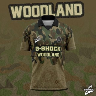 Gshock เสื้อยืดโปโล UNISEX ลายไม้ สไตล์เรโทร
