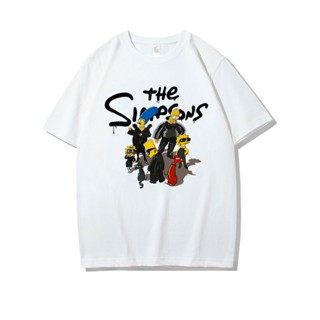 เสื้อยืดแขนสั้น ผ้าฝ้าย พิมพ์ลายอนิเมะ Cang Shi yi Shu Chao Simpson สไตล์เรโทร แฟชั่นฤดูร้อน สําหรับผู้ชาย