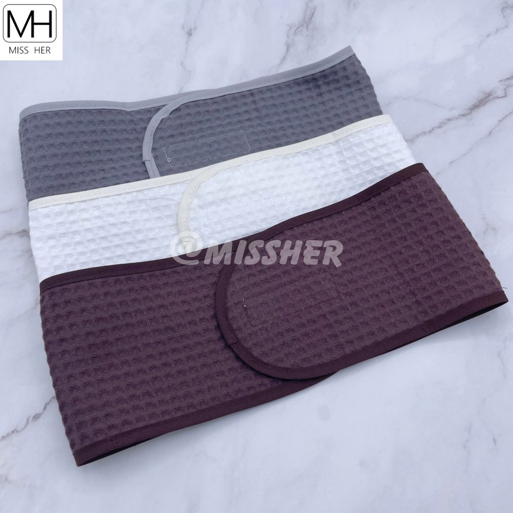 ผ้าคาดผมวาฟเฟิล เวลาแต่งหน้า มาส์กหน้า มีหลายสี