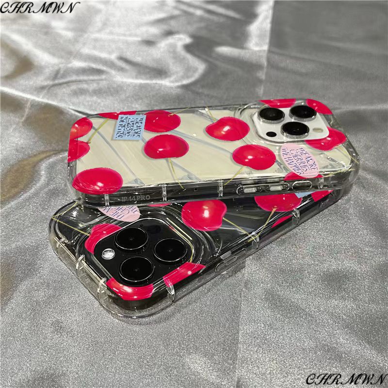 เคสโทรศัพท์มือถือแบบนิ่ม ใส ลายเชอร์รี่ น่ารัก สําหรับ Iphone xr8 14promax plus 13127sins11