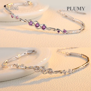 Plumy ใหม่ สร้อยข้อมือเงินแท้ 925 รูปใบไม้ เรียบง่าย เครื่องประดับแฟชั่น สําหรับผู้หญิง