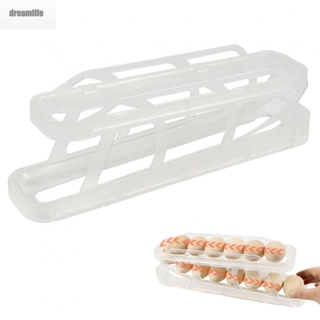 【DREAMLIFE】Egg Storage Box Transparent White 14.17in 3.26in 4.3in BPA-free Plastic