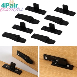 【COLORFUL】Panel Clips 4 Pair ABS Plastic Material Kitchen Plinth Fasteners Black