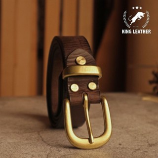 King Leather เข็มขัดหนังวัวแท้ นำเข้าจากอิตาลี Genuine Leather Belt Made in Italy IT-12