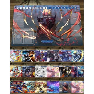 แผ่นรองเมาส์เล่นเกม Digimon Playmat Omegamon Agnimon Terriermon Metal Greymon DTCG TCG