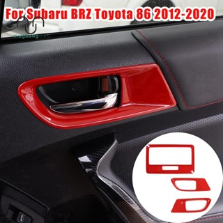 ฝาครอบมือจับประตูรถยนต์ พลาสติก สีแดง สําหรับ Subaru BRZ Toyota 86 2012-2020