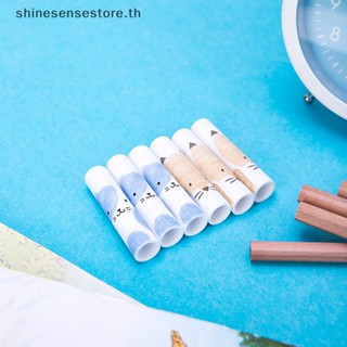 Shine ฝาครอบดินสอ ลายแมวน่ารัก สไตล์เกาหลี 6 ชิ้น