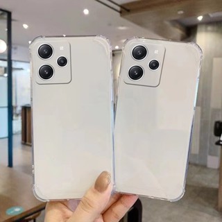 เคสโทรศัพท์มือถือแบบใส กันกระแทก สี่มุม หรูหรา สําหรับ Redmi 12 4G