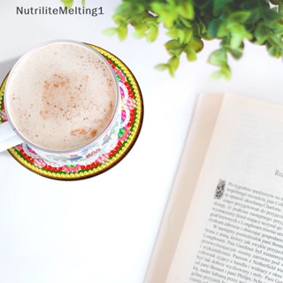 [NutriliteMelting1] จานรองแก้ว ประดับเพชร สําหรับเครื่องดื่ม DIY 6 ชิ้น