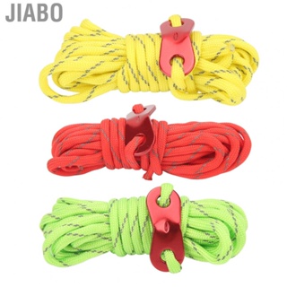 Jiabo Reflective Paracord Rope  Multi Purpose Bold Camping Cord Tent Drawstring 4mm with Wind Buckle for Outdoor Hiking