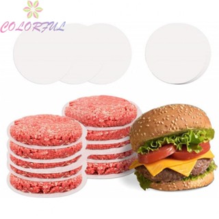 【COLORFUL】Hamburger Paper Paper Patty Maker Wax Papers Baking Paper Kitchen Accessories