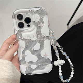 [พร้อมส่ง] เคสโทรศัพท์มือถือ ลายกระดาษกลิตเตอร์ พร้อมสายคล้องมือ สําหรับ Apple iPhone 15 14 13 12 11 PROMAX XS XR XSMAX SE2020 6 7 8PLUS MINI