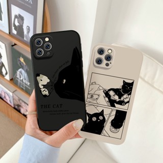 เคสโทรศัพท์มือถือนิ่ม ขอบตรง พิมพ์ลายแมว สําหรับ OPPO A72 A59 A59S A57 A55 A54 A53 A52 A39 A31 4G 5G