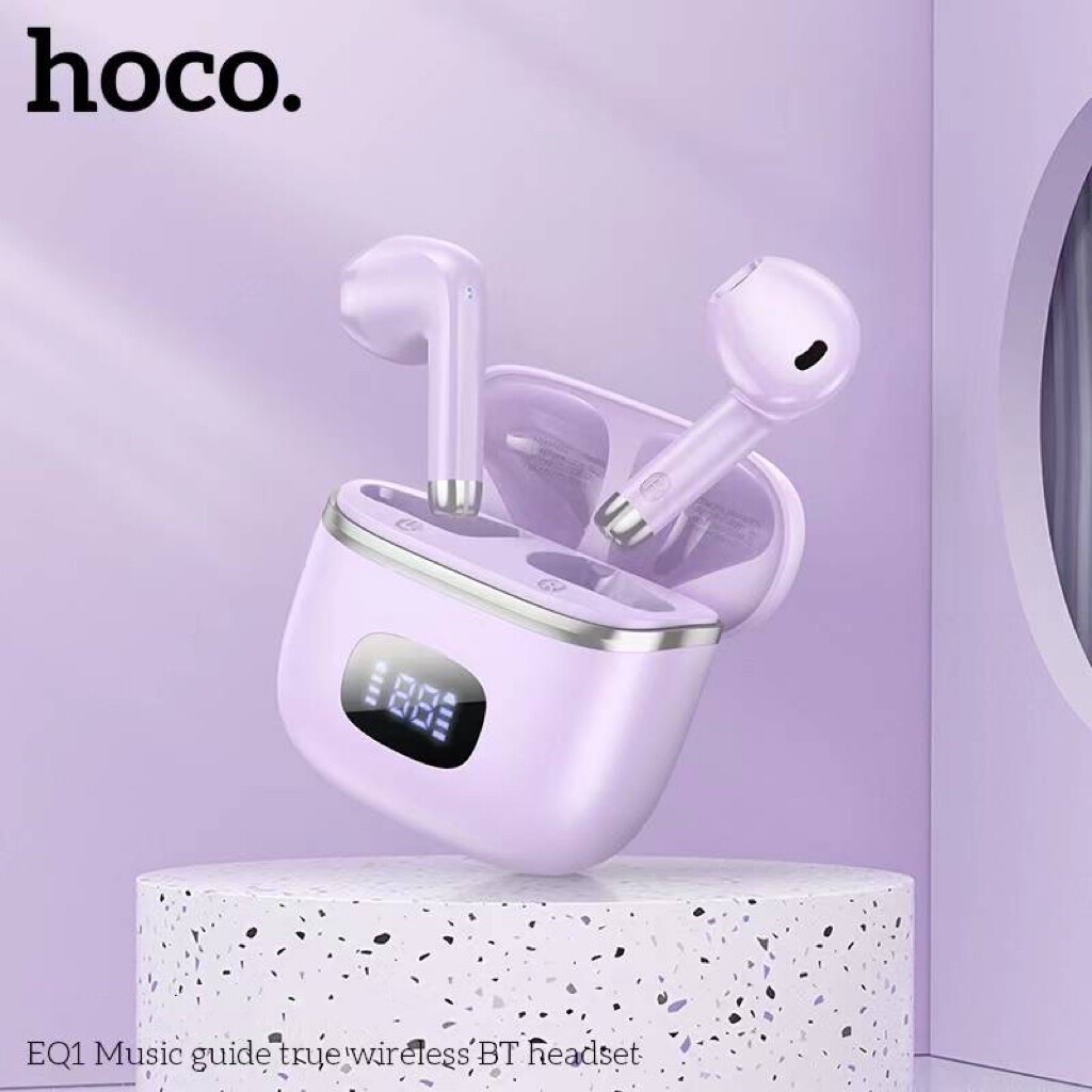 HOCO EQ1 หูฟังบลูทูธ 5.3 ไร้สาย หน้าจอ LED สําหรับเล่นกีฬา ควบคุมแบบสัมผัส พร้อมไมโครโฟน ส่งจากไทย