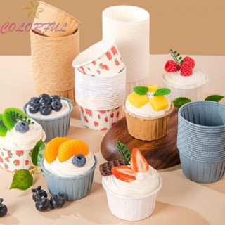 【COLORFUL】Cake Cup Baking Cup DIY Cake Kitchen Supplies Oil-proof Paper Baking Accessories