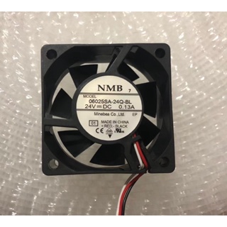 ของแท้ พัดลมระบายความร้อน NMB 06025SA-24Q-BL 6025 6 ซม. 24V 0.13A 3 สาย