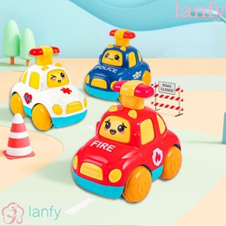 LANFY โมเดลรถตํารวจ รถพยาบาล แบบดึงถอยหลัง ขนาดเล็ก ของเล่นสําหรับเด็กวัยหัดเดิน