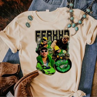 เสื้อยืด พิมพ์ลายมังงะ Feid Ferxxo สไตล์ฮาราจูกุ สําหรับผู้หญิง y2k