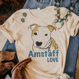 เสื้อยืด พิมพ์ลายกราฟฟิค Amstaff top Y2K สไตล์ญี่ปุ่น สําหรับผู้หญิง