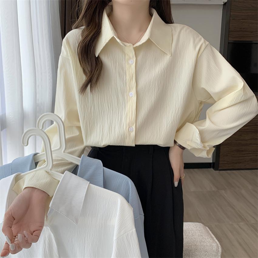LuneGrace.W233เสื้อเชิ้ดแขนยาวสีขาว สไตล์วินเทค รูปที่ 2