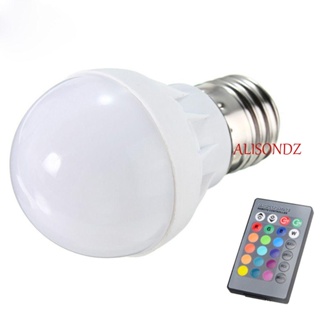 ALISONDZ หลอดไฟ RGB LED เปลี่ยนสีได้ 85-265V พร้อมรีโมต IR 16 สี