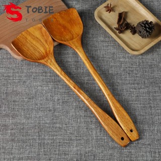 Tobie ไม้พายไม้ไผ่ ด้ามจับยาว ไม่ติดหม้อ สําหรับทําอาหาร ใช้ในครัวเรือน