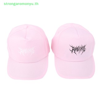 Strongaromonyu หมวกเบสบอล ผ้าฝ้าย ปักลาย Gothic Street Punk Frauen สีดํา สไตล์ฮิปฮอป สําหรับผู้ชาย และผู้หญิง